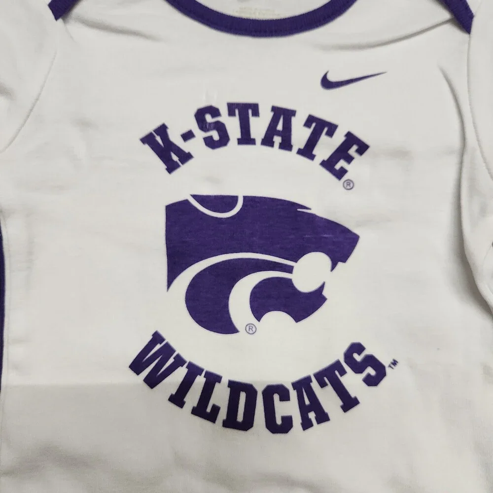 Nike Kansas State Wildcats 3 Piece Infant Bodysuit Pants Set 24M Gray Purple 148